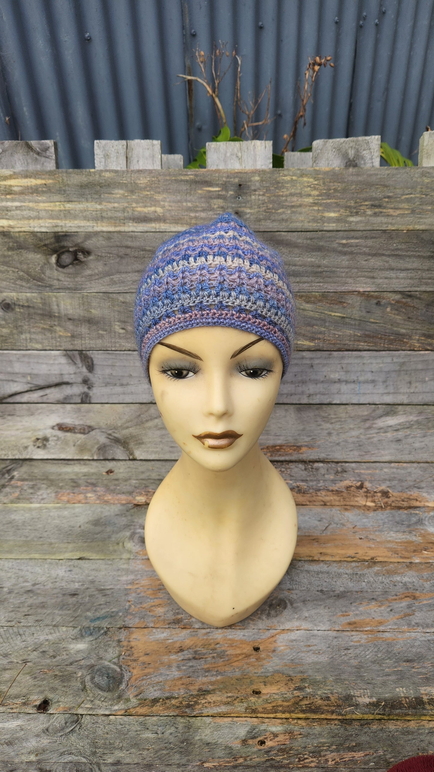 Lacy Blue Skullcap Beanie