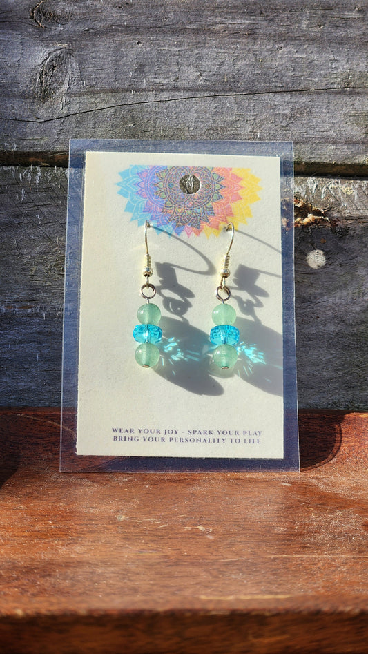 Aventurine & Crystal Earrings